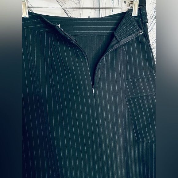 Prologue Striped Wrap Skirt Belt Asymmetric Hem 6 - Picture 6 of 8